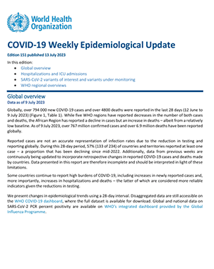 Weekly epidemiological update on COVID-19  title=